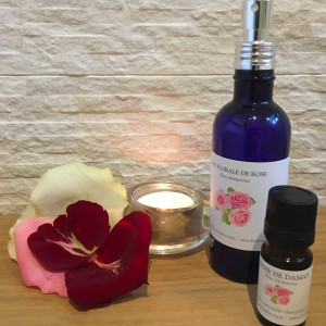 Duo d'huile essentielle de Rose de Damas et d'eau florale de rose